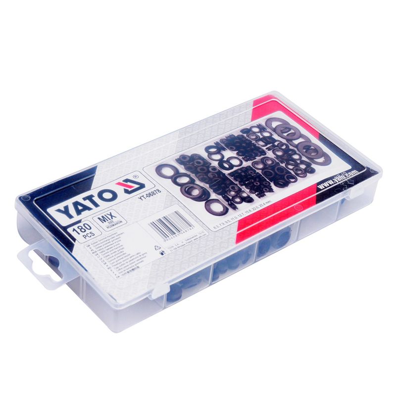 YATO 06878 GUMI O-GYŰRŰ KÉSZLET 180DB D06-D25 KÁBELÁTVEZETŐ 