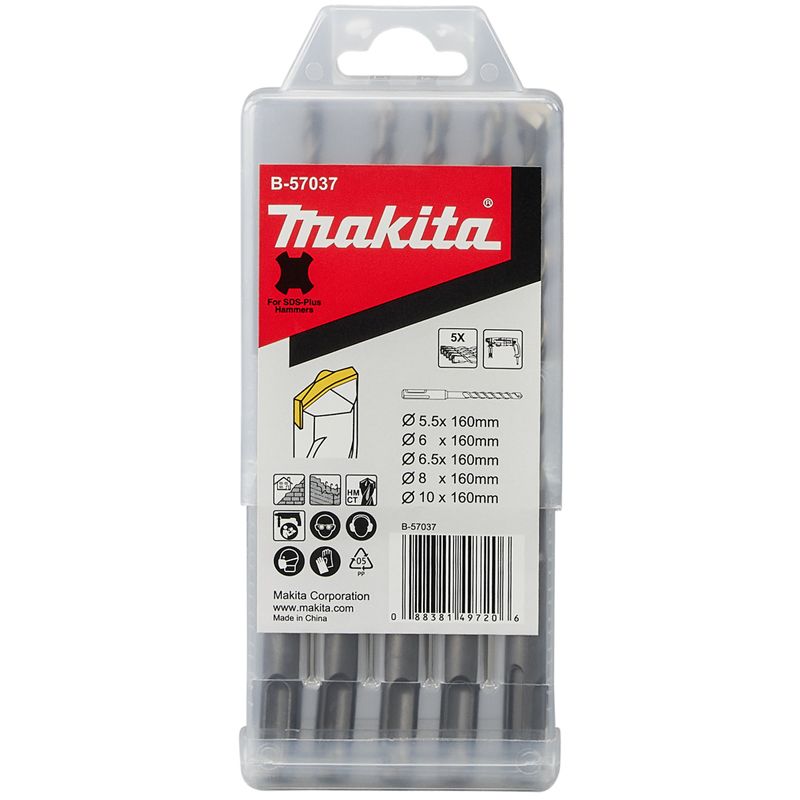 MAKITA B-57037 SDS PLUS BETONFÚRÓ KÉSZLET 05dbos/5.5,6,6.5,8,10/ NEMSIS KÉSZLETEK MAKITA B-57037 SDS PLUS BETONFÚRÓ KÉSZLET 05dbos/5.5,6,6.5,8,10/ NEMSIS KÉSZLETEK