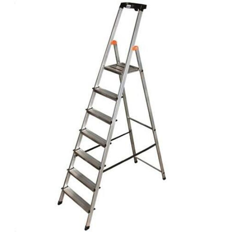 HÁZTARTÁSI LÉTRA 7 FOKOS MŰANYAG SZERSZÁMTARTÓVAL ALU IMPORT ALUMINIUM- ÉS FALÉTRÁK HÁZTARTÁSI LÉTRA 7 FOKOS MŰANYAG SZERSZÁMTARTÓVAL ALU IMPORT ALUMINIUM- ÉS FALÉTRÁK