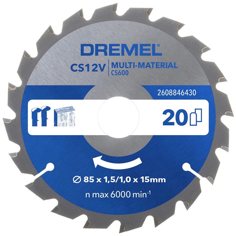 DREMEL 2608846430 KÖRFŰRÉSZLAP D85*1.5/1.0*15mm CS600 20 FOG  MULTIGÉP