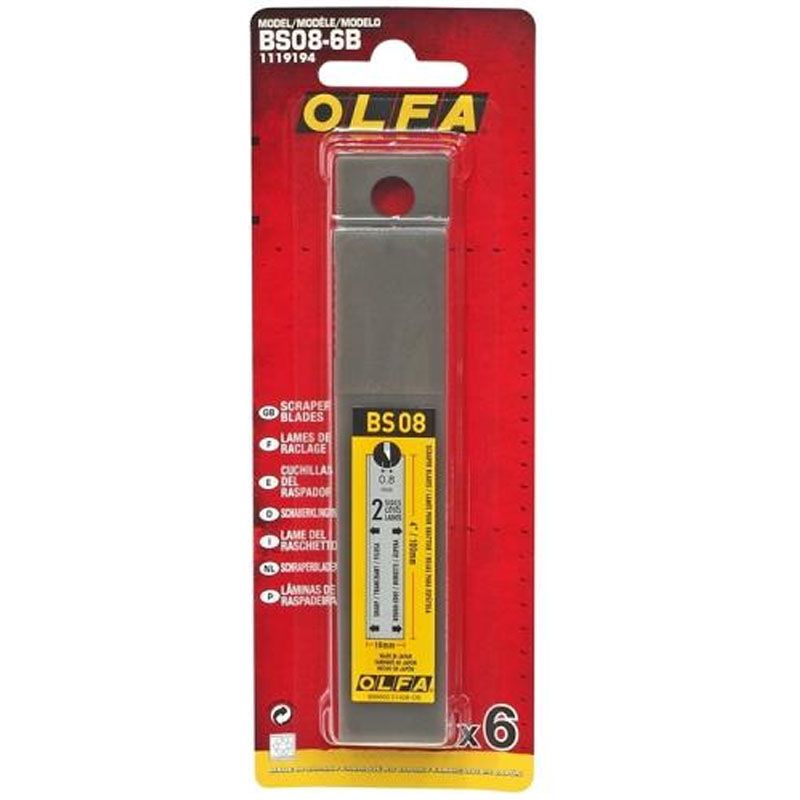 OLFA BS08-6B KAPARÓ PENGE 6DB/CSOMAG ÉPÍTŐIPARI SZERSZÁMOK OLFA BS08-6B KAPARÓ PENGE 6DB/CSOMAG ÉPÍTŐIPARI SZERSZÁMOK