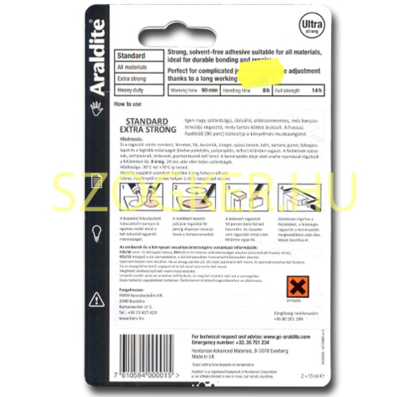 RAGASZTÓ EPOXY EXTRA STRONG 2*15ML 200kg/cm2 SOUDAL 124850 RAGASZTÁSTECHNIKA