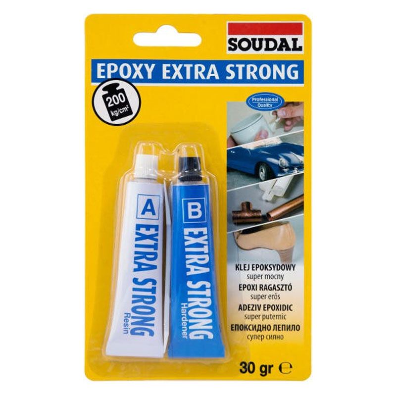 RAGASZTÓ EPOXY EXTRA STRONG 2*15ML 200kg/cm2 SOUDAL 124850 RAGASZTÁSTECHNIKA
