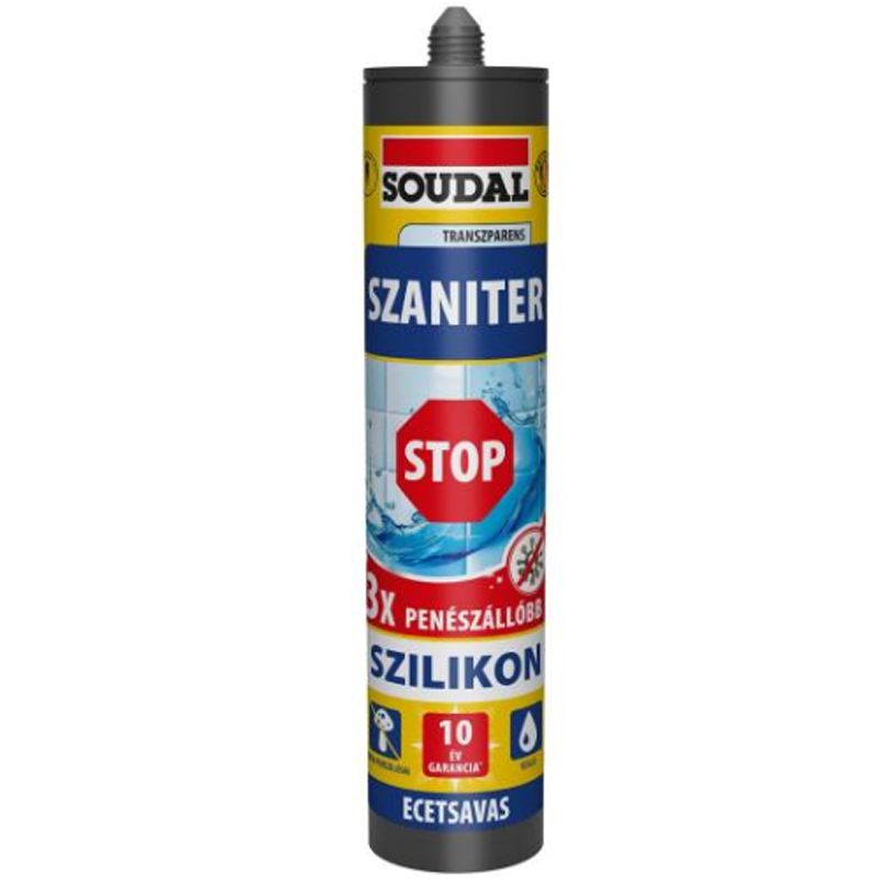 TÖMÍTŐ SZANITER SZÍNTELEN 280ML GOMBÁSODÁSGÁTLÓVAL SOUDAL 172541 TÖMÍTÉSTECHNIKA TÖMÍTŐ SZANITER SZÍNTELEN 280ML GOMBÁSODÁSGÁTLÓVAL SOUDAL 172541 TÖMÍTÉSTECHNIKA