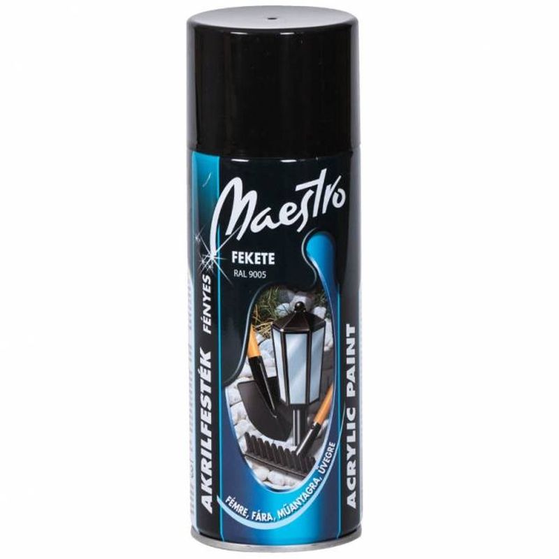 FEKETE AKRIL FESTÉK SPRAY 400ML RAL 9005 MAESTRO MA016 SZERELÉSI, KARBANTARTÁSI ANYAG FEKETE AKRIL FESTÉK SPRAY 400ML RAL 9005 MAESTRO MA016 SZERELÉSI, KARBANTARTÁSI ANYAG