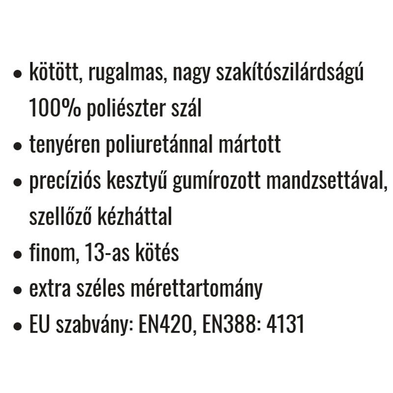 VÉDŐKESZTYŰ PRECÍZIÓS FEKETE11 G1PUBB MÁRTOTT TENYÉR PU COVERGUARD 6041 VÉDŐKESZTYŰ PRECÍZIÓS FEKETE11 G1PUBB MÁRTOTT TENYÉR PU COVERGUARD 6041