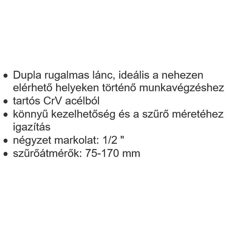 YATO 08254 OLAJSZŰRŐ LESZEDŐ LÁNCOS 75-170mm SZERSZÁM-KULCSOK YATO 08254 OLAJSZŰRŐ LESZEDŐ LÁNCOS 75-170mm SZERSZÁM-KULCSOK