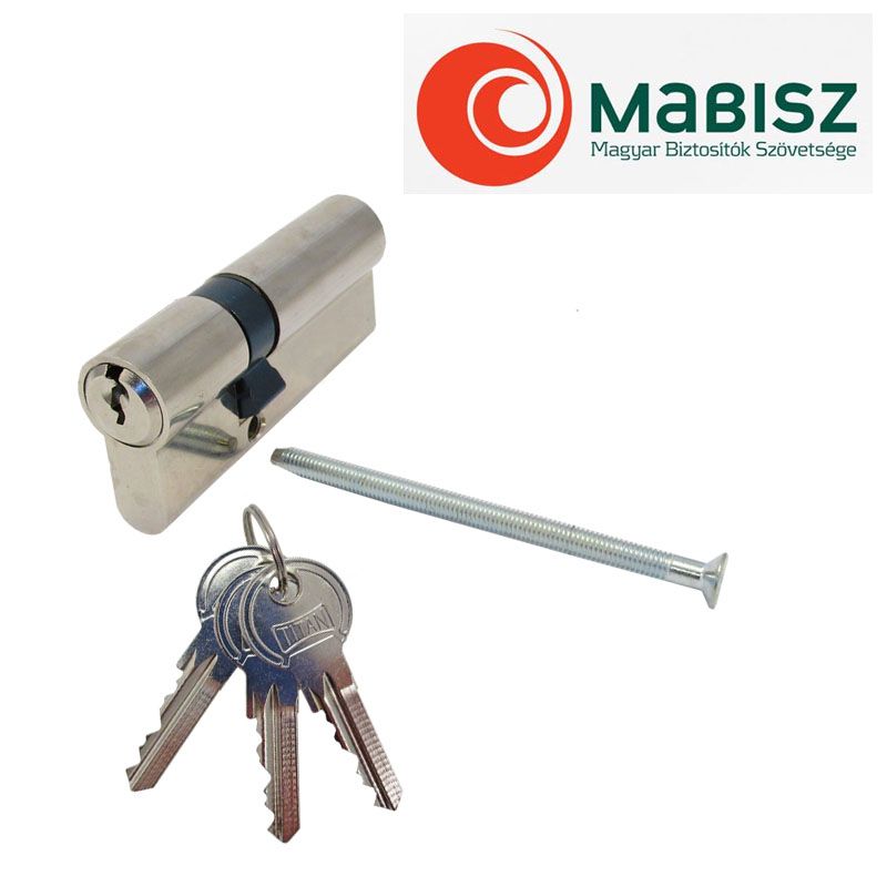 TITAN K1 CIL.ZÁRBETÉT FOGAZOTT 35/40 NIKKELEZETT 3KULCS FÚRÁSVÉDETT AJTÓZÁR TITAN K1 CIL.ZÁRBETÉT FOGAZOTT 35/40 NIKKELEZETT 3KULCS FÚRÁSVÉDETT AJTÓZÁR