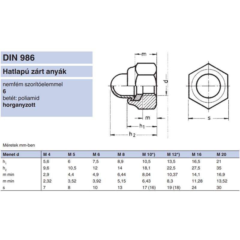 ÖNBIZTOSÍTÓ ZÁRTANYA M12 DIN 986 HORG. MAGAS IMPORT ANYACSAVAR ÖNBIZTOSÍTÓ ZÁRTANYA M12 DIN 986 HORG. MAGAS IMPORT ANYACSAVAR