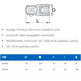 UNIOR 603334 DUGÓKULCS ÁTALAKÍTÓ 1/2c- 3/8c 190.7/2  SZERSZÁM-KULCSOK