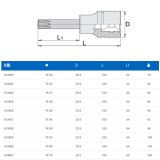 UNIOR 612426 DUGÓKULCS BEHAJTÓHEGY 1/2col 192/2TXL /40 TORX HOSSZÚ  SZERSZÁM-KULCSOK