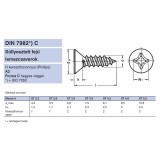 LEMEZCSAVAR SFKH D4.2*25 DIN 7982 A2 PH INOX 