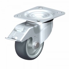 KERÉK MŰSZER BEÁLLÓ FÉKES D80 SZÜRKEGUMIS TALPAS TB100KG BLICKLE LE-TPA 80G-FI 