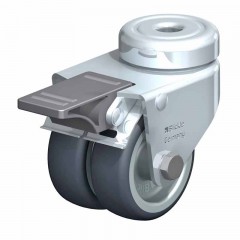 MŰSZERGÖRGŐ DUPLA BEÁLLÓ FÉKES D50 HÁTFURATOS SIKLÓCSAPÁGYAS BLICKLE LMDA-TPA 50G-FI VILLÁS KEREKEK