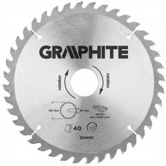 KÖRFŰRÉSZTÁRCSA D185*30/40F. FÁHOZ KEMÉNYFÉM GRAPHITE 55H600 KÖRFŰRÉSZ TÁRCSA